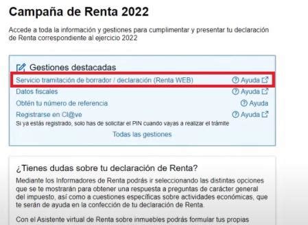 borrador declaracion de la renta 2022 hacer